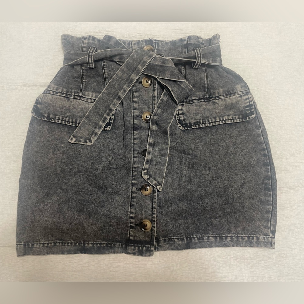 Promesa Black & Gray Denim Skirt